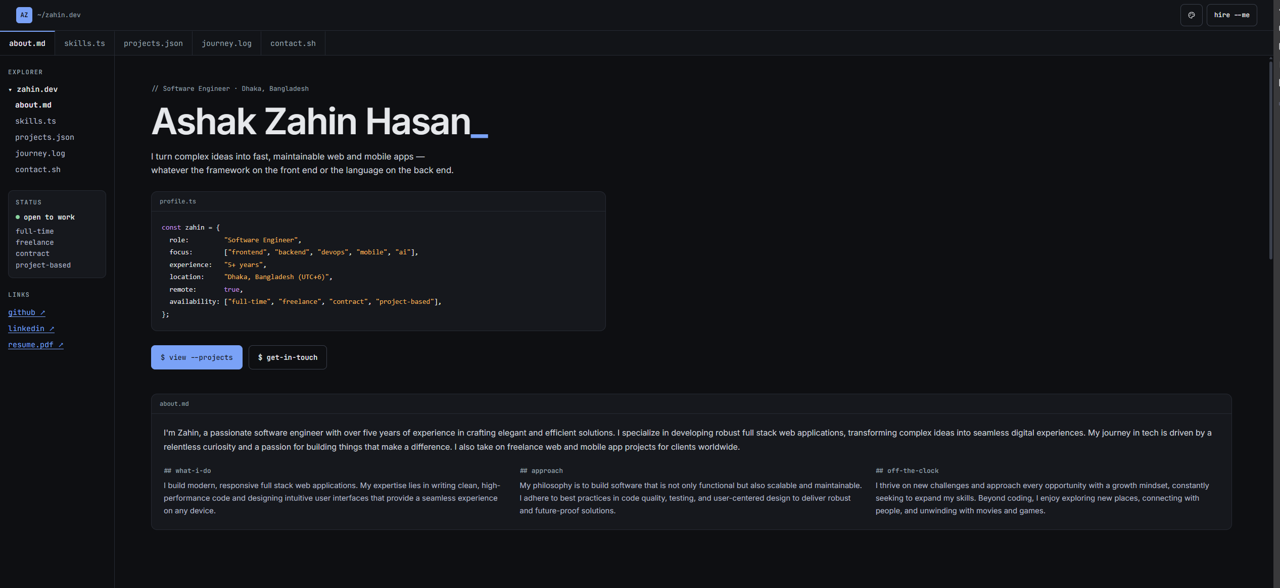 Ashak Zahin Hasan - Software Engineer | Full Stack Developer Portfolio
